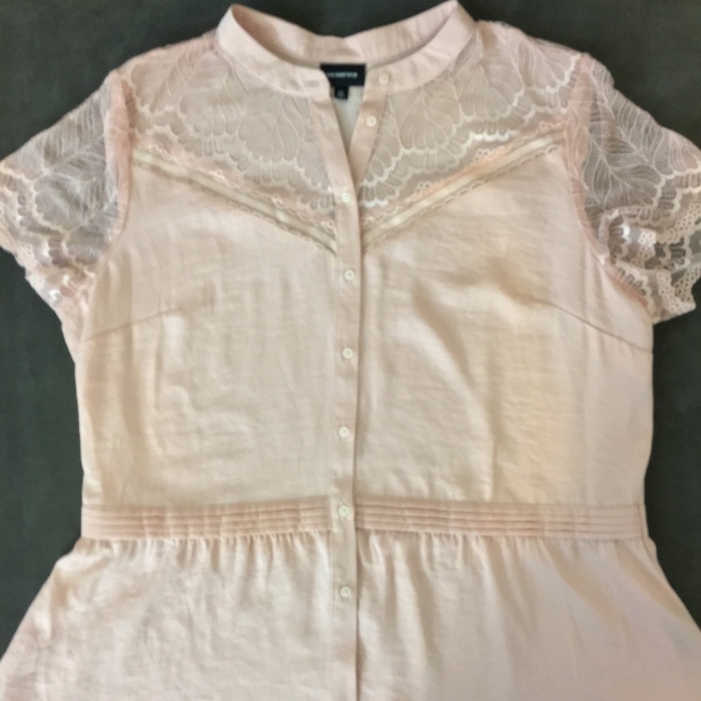 Who What Wear Fitted Pink Lace Sleeve Blouse XL - Picture 1 of 6